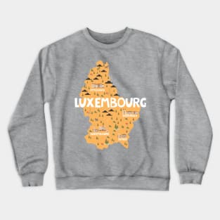 Luxembourg Illustrated Map Crewneck Sweatshirt